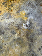 Rare High Grade Brazilian Sagenite Agate Slab on Metal Stand