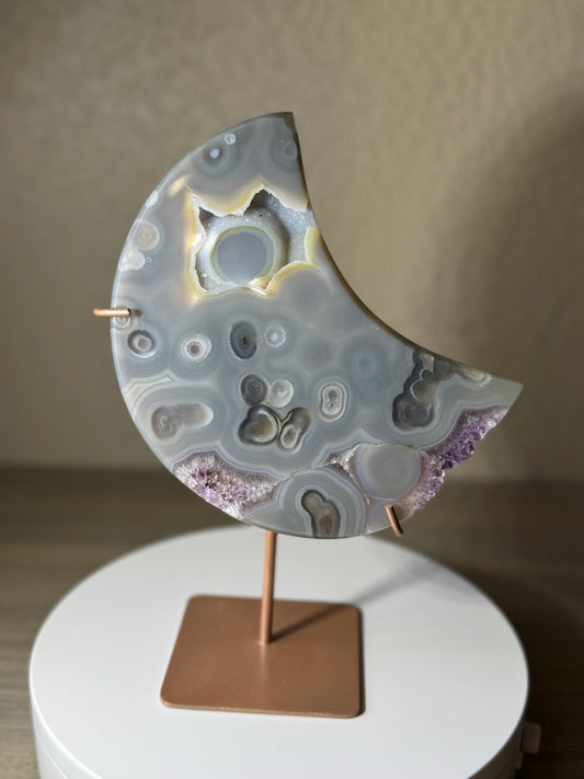 Agate Moon Shaped