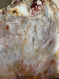 Rare High Grade Brazilian Sagenite Agate Slab on Metal Stand