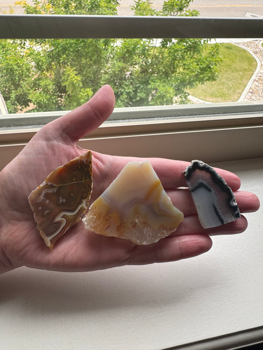 3 Agate Slabs From Brazil