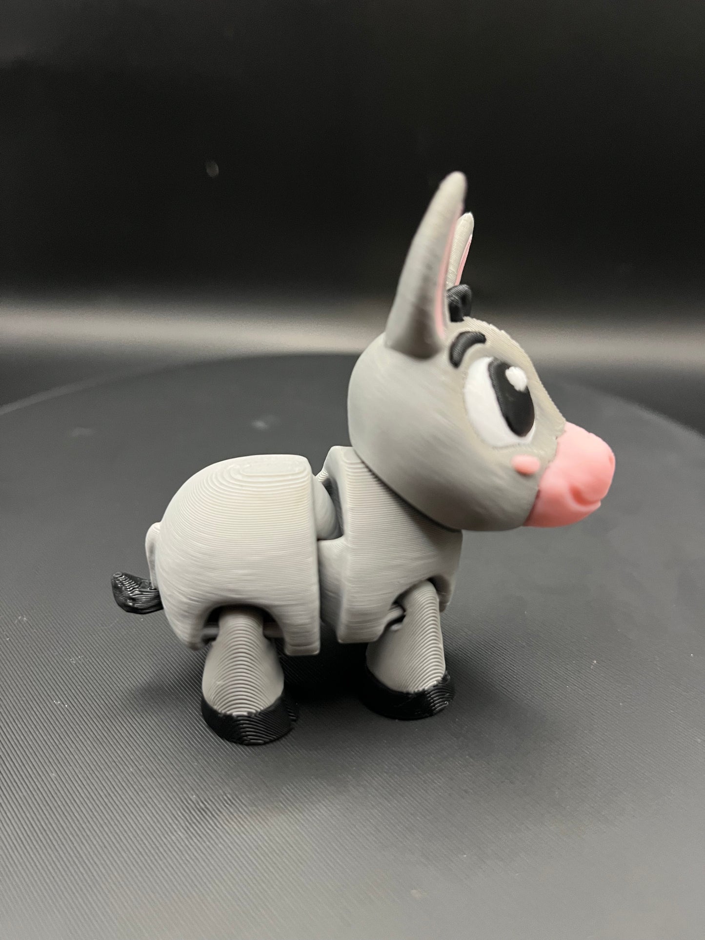 3D Printed Flexi Donkey Toy | Articulated Fidget Animal with Swivel Head | Kids Gift | Farm Animal