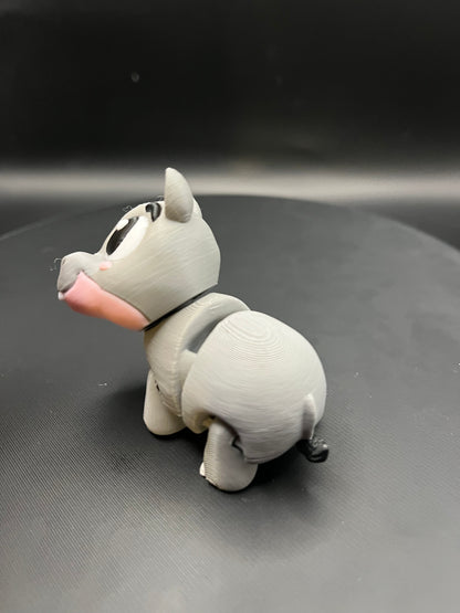 Flexi Hippo 3D Printed Articulated Fidget Toy with Rotating Head, Cute Desk Decor Animal Gift