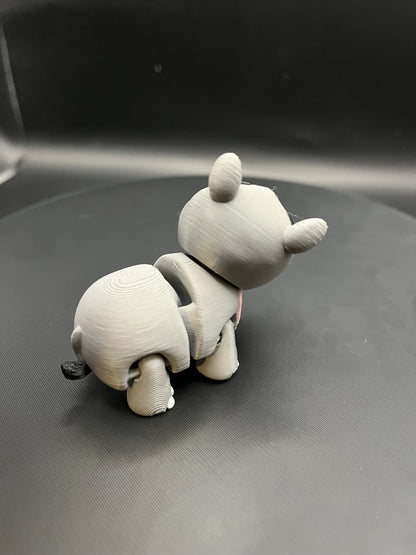 Flexi Hippo 3D Printed Articulated Fidget Toy with Rotating Head, Cute Desk Decor Animal Gift