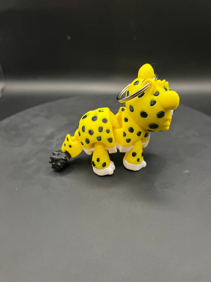 Flexi Cheetah Keychain with Movable Head | 3D Printed Articulated Animal Bag Charm | Cute Safari Gift