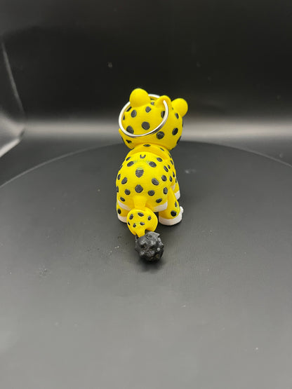 Flexi Cheetah Keychain with Movable Head | 3D Printed Articulated Animal Bag Charm | Cute Safari Gift
