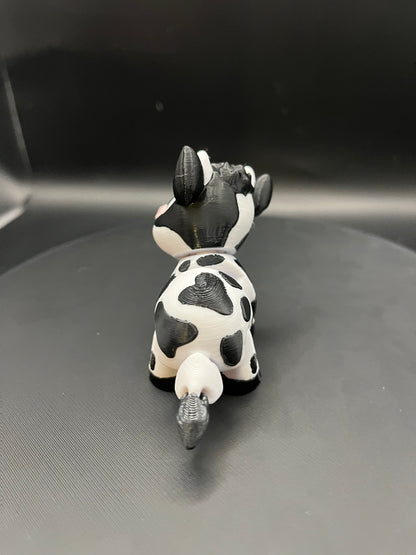 Flexi Cow 3D Printed Articulated Toy | Movable Head | Farm Animal Fidget | Unique Desk Decor Gift for Animal Lovers