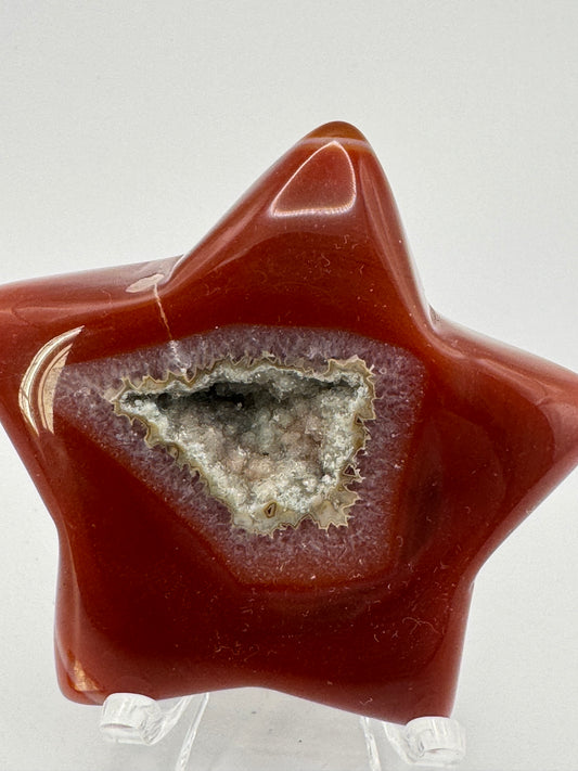 Carnelian Druzy Polished Star