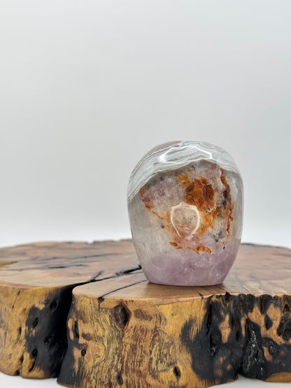 Amethyst Banded Agate Carved Skull 3.0"
