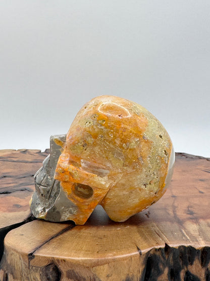 Bumble Bee Jasper Hand Carved Skull 2.5"