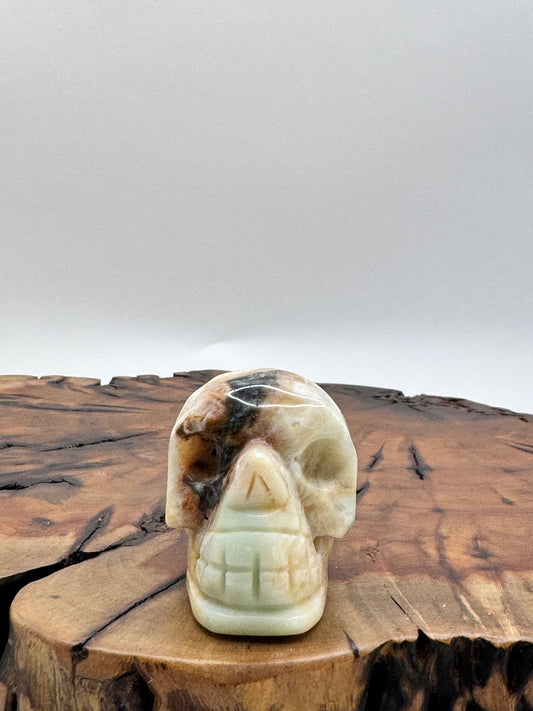 Hand Carved Agate Skull with Druzy 2"