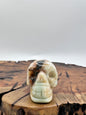 Hand Carved Agate Skull with Druzy 2"