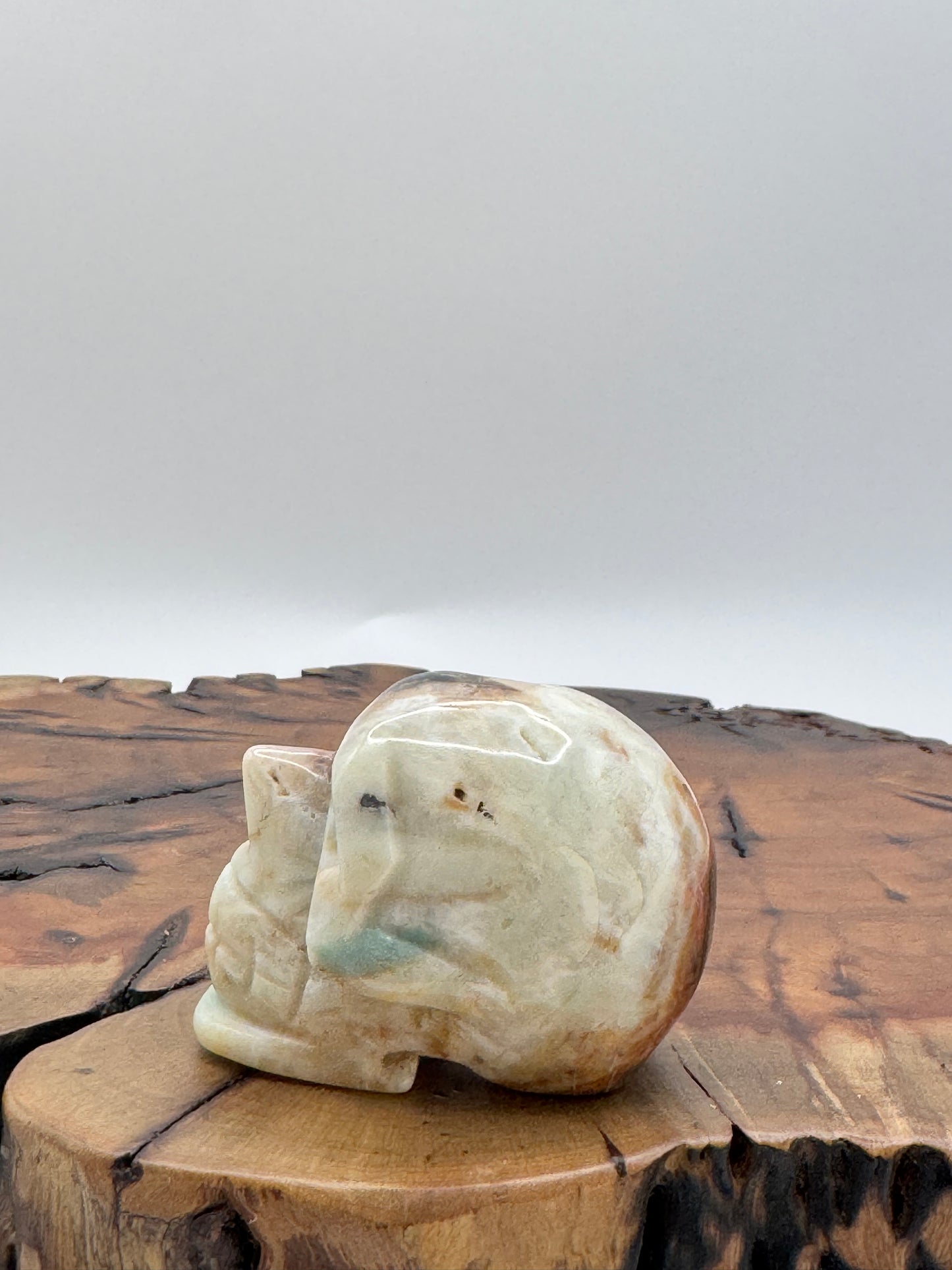 Hand Carved Agate Skull with Druzy 2"