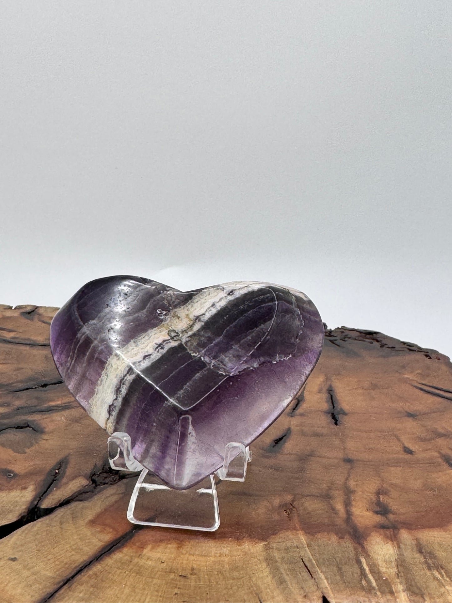 Fluorite Heart Shaped Bowl 2.5" UV Reactive