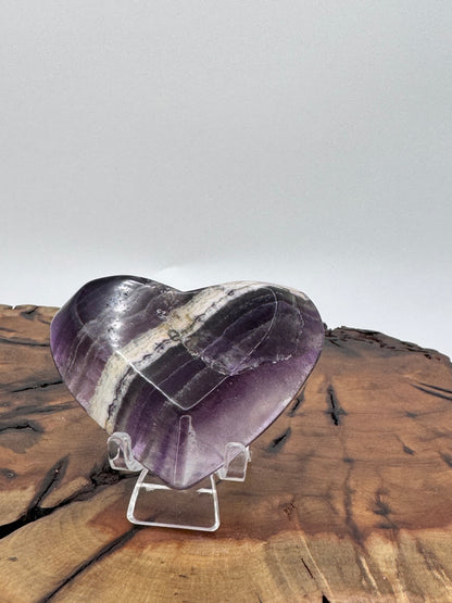 Fluorite Heart Shaped Bowl 2.5" UV Reactive