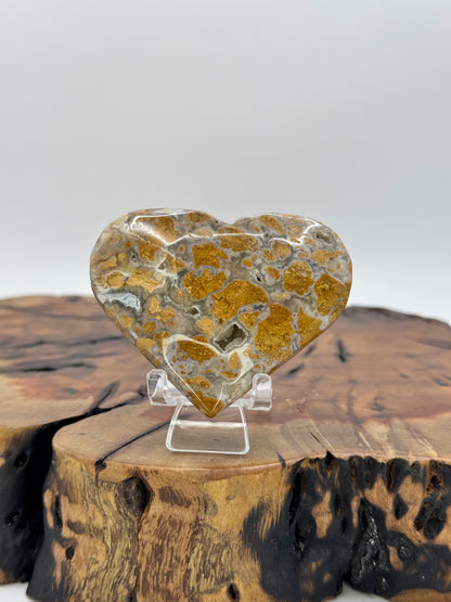 Mosaic Jasper Heart with Druzy