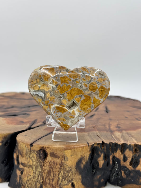 Mosaic Jasper Heart with Druzy