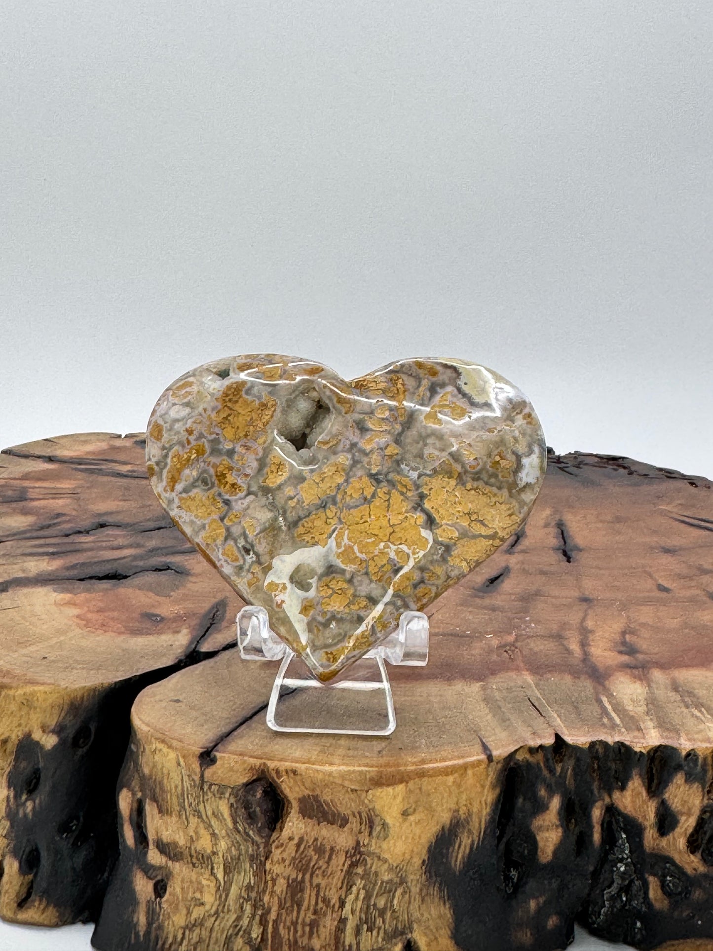 Mosaic Jasper Heart with Druzy