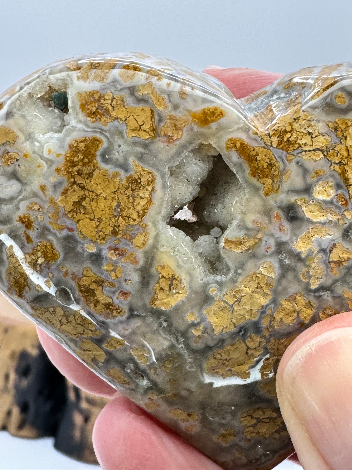Mosaic Jasper Heart with Druzy