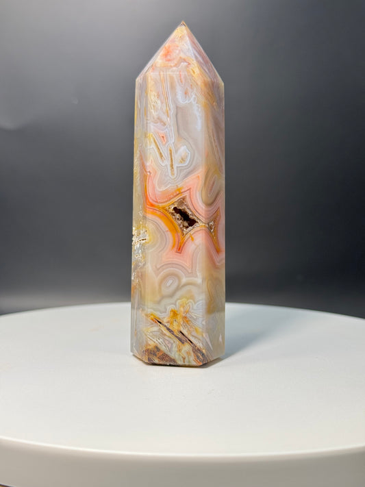 Brazilian Sagenite Agate Tower