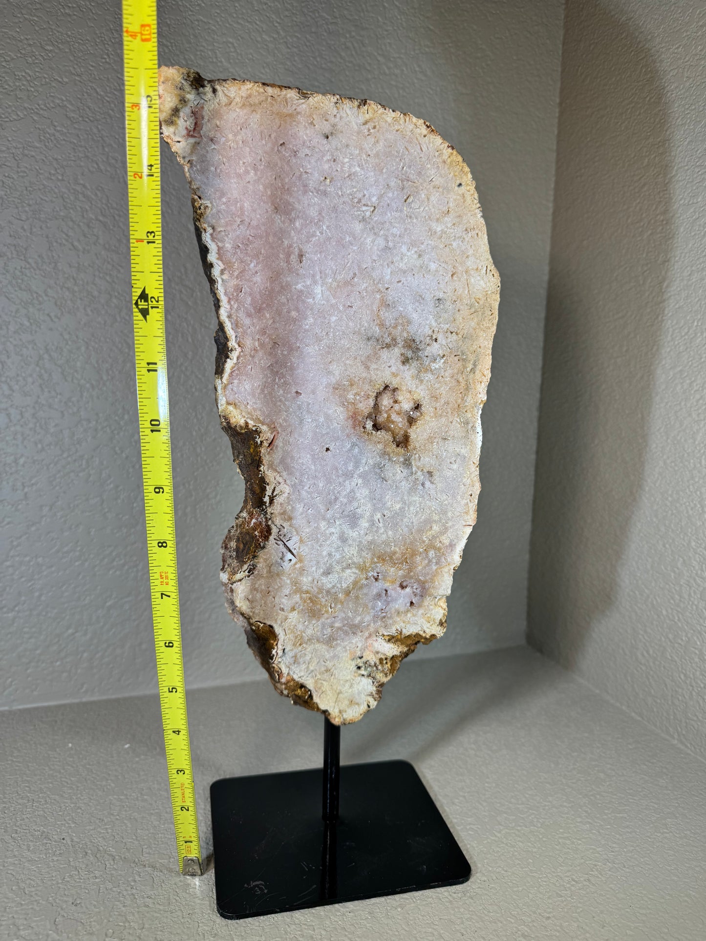 Huge Pink Amethyst Slab on Stand