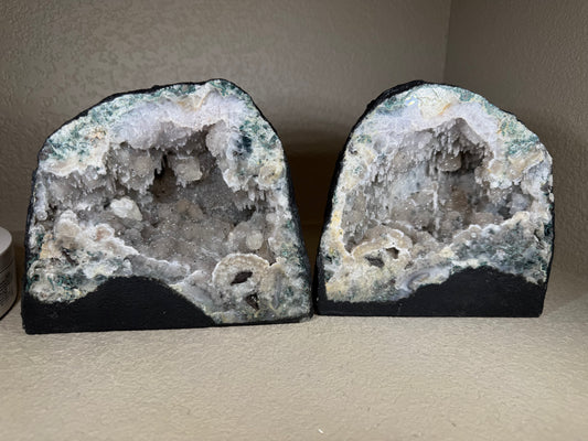 Pair of One of a kind Brazilian Amethyst Geode