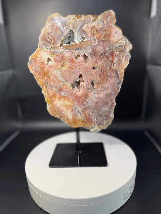 Pink Amethyst Slab on Stand from Brazil