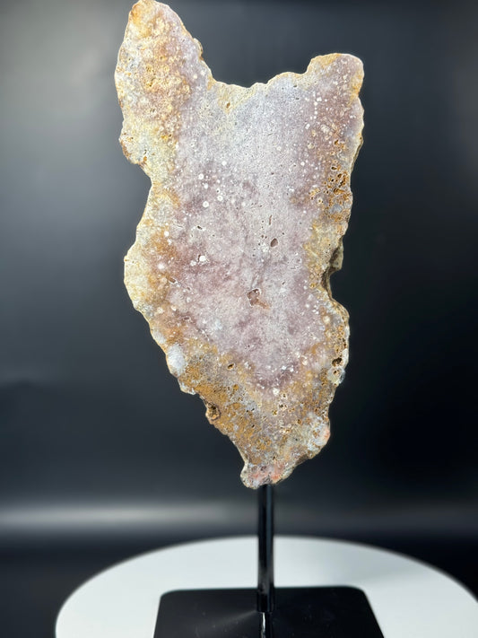Pink Amethyst Slab on Stand from Brazil