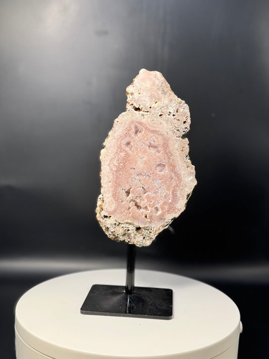 Pink Amethyst Slab on Stand from Brazil