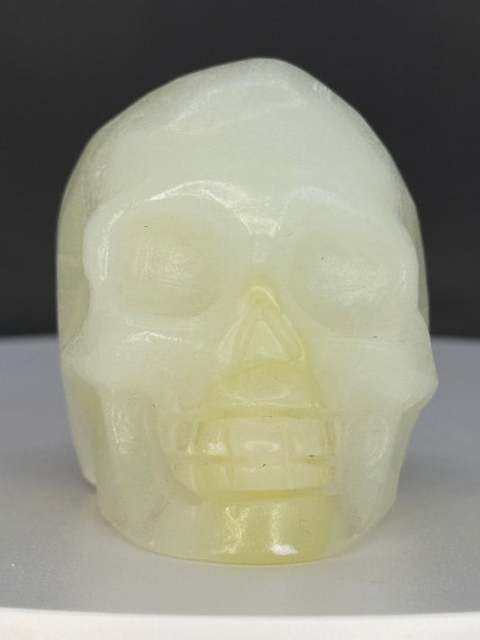 Hand Carved Banded Calcite Skull