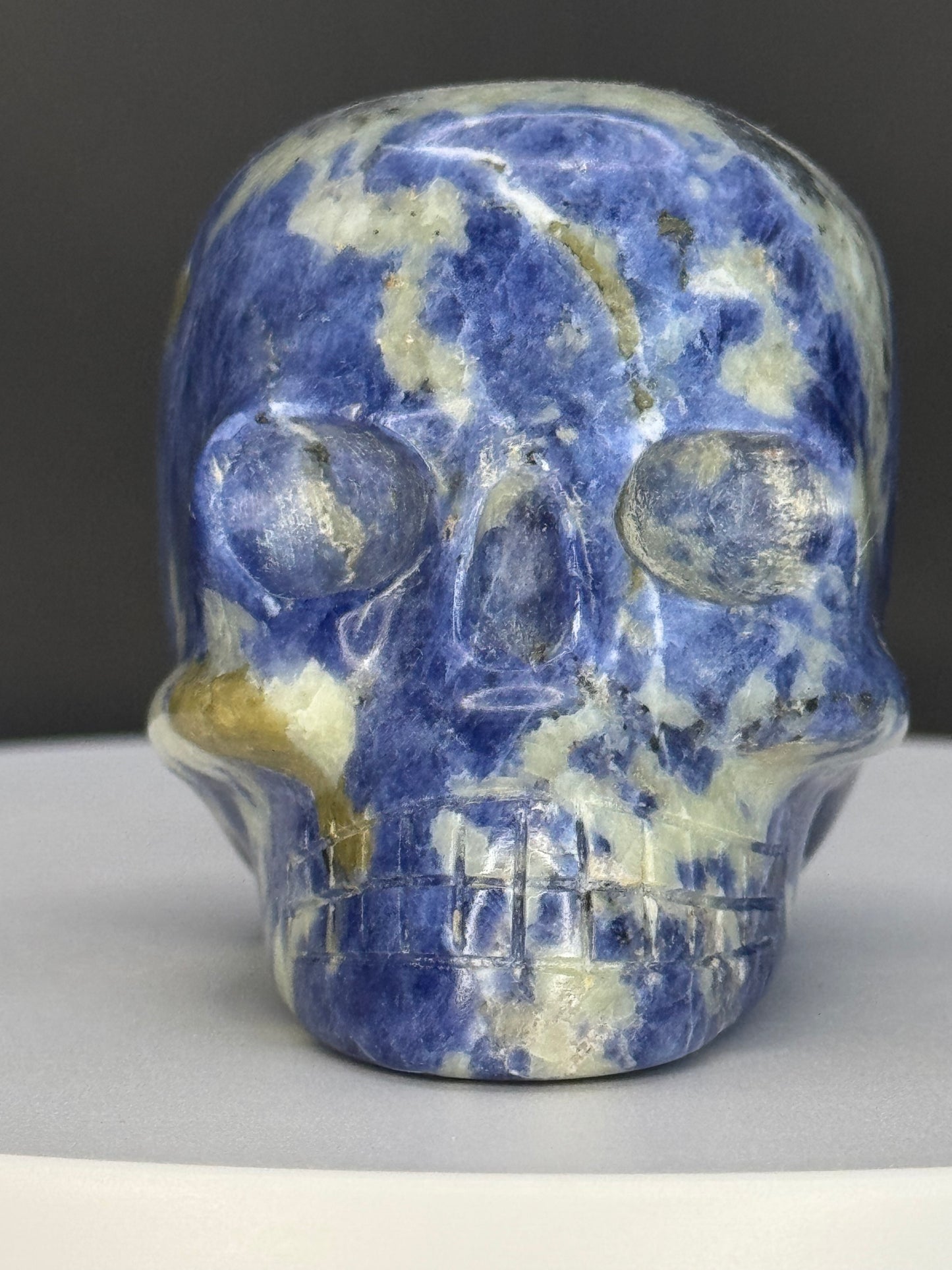 Hand Carved Sodalite Skull