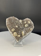Amethyst Heart with Calcite from Brazil