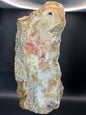 Pink Amethyst Slab with Agate on Stand from Brazil
