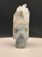 Hand Carved Skull with Quartz Crystals