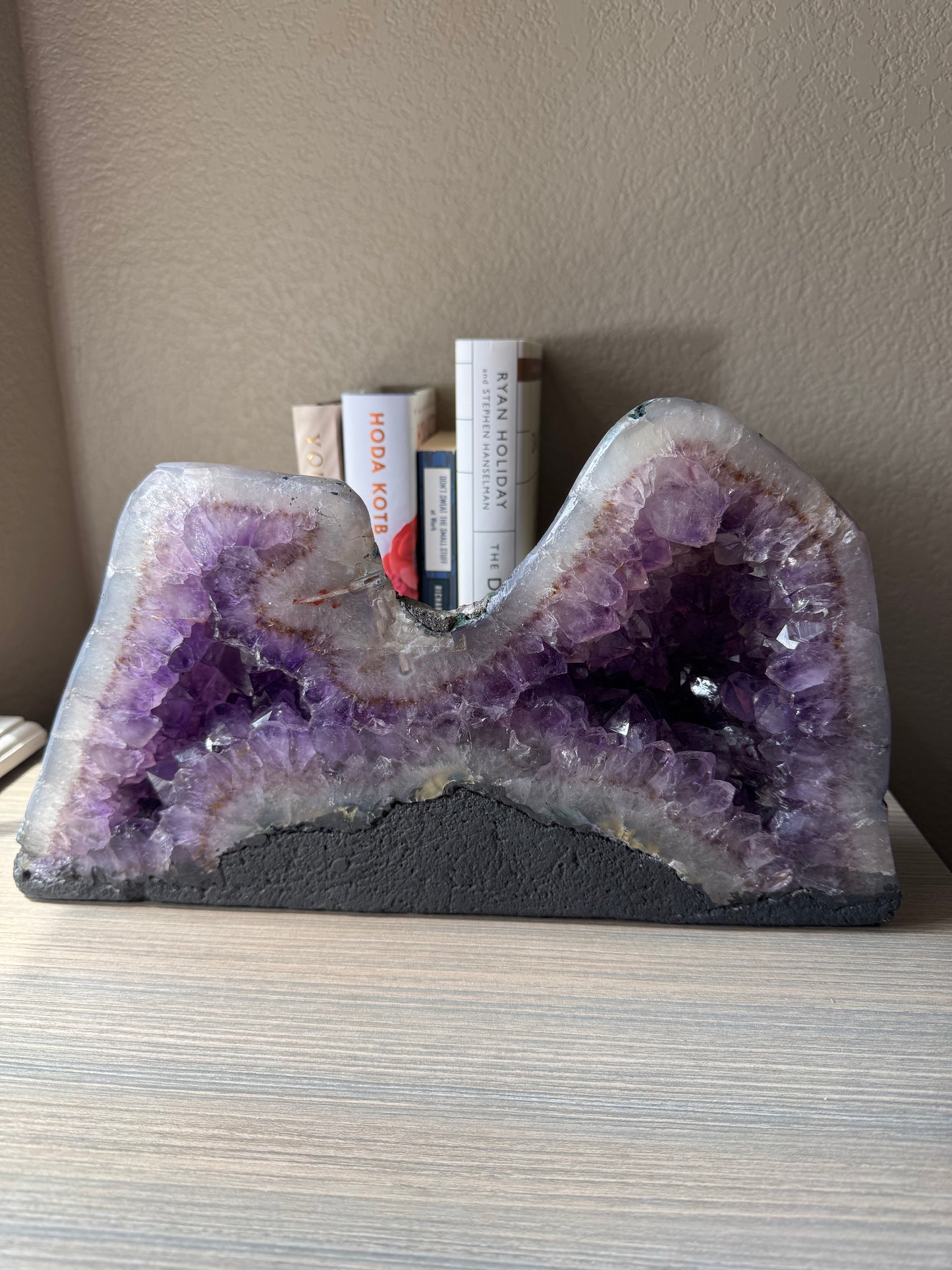 Double Top Amethyst Cathedral with Polished Back