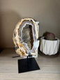 Brazilian Sugar Druzy covered Geode on Stand