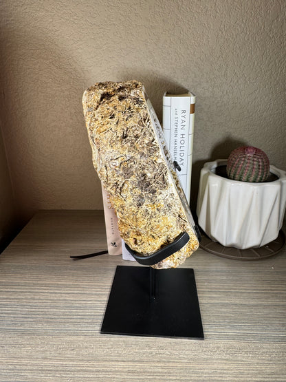 Brazilian Sugar Druzy covered Geode on Stand