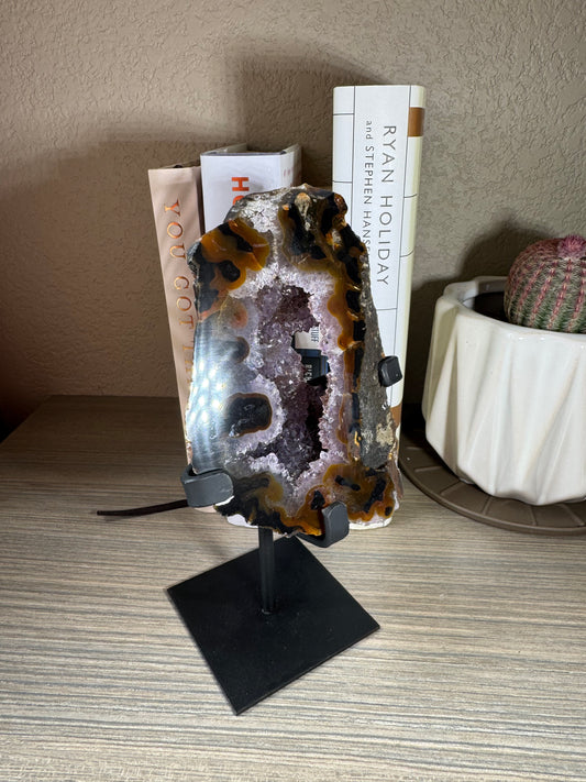 Brazilian Amethyst Geode on Custom Stand