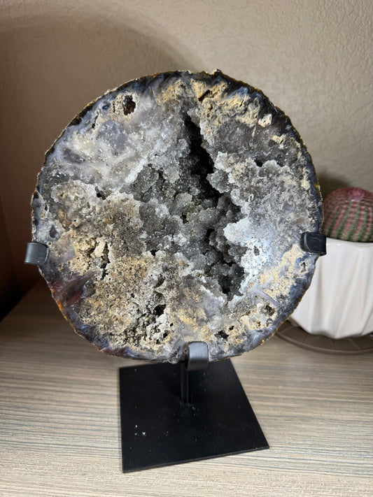 Brazilian Druzy Agate on Custom Stand