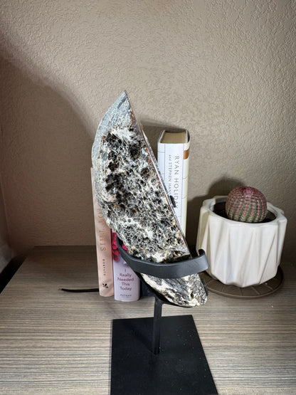 Brazilian Banded Agate Geode on Custom Stand