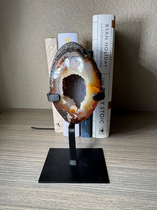 Brazilian Druzy Agate Geode on Custom Stand