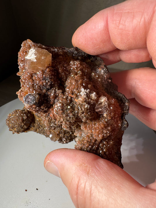 Calcite over Red Chalcedony from El Potosi Mine, Santa Eulaila, Chihuahua, Mex 189g