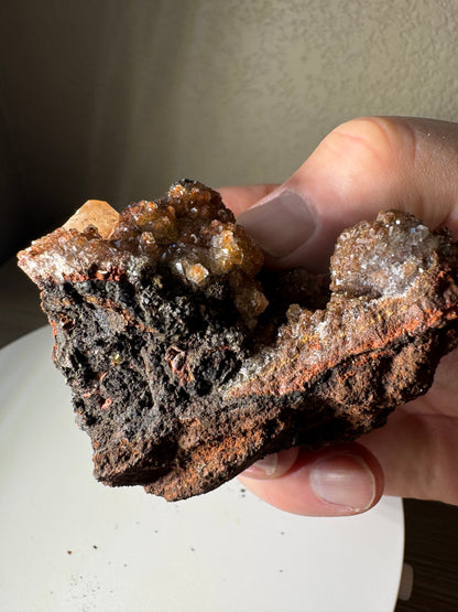 Calcite over Red Chalcedony from El Potosi Mine, Santa Eulaila, Chihuahua, Mex 189g
