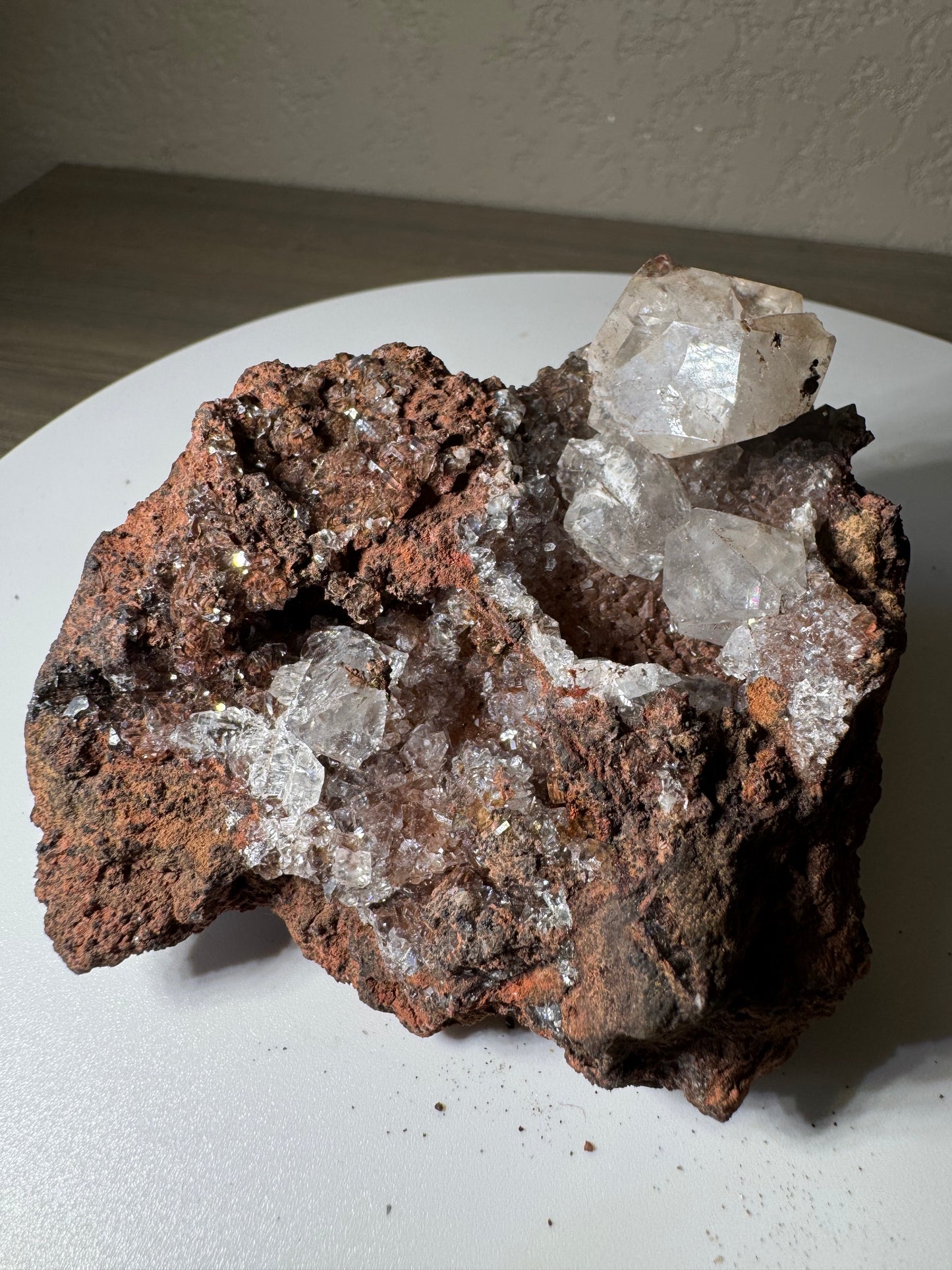 Calcite over Red Chalcedony from El Potosi Mine, Santa Eulaila, Chihuahua, Mex 189g