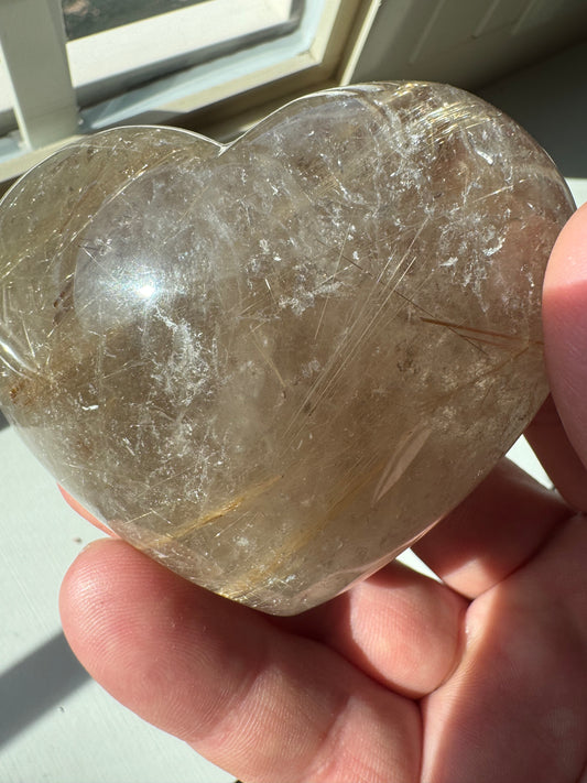Rutilated Quartz Heart From Brazil