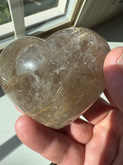 Rutilated Quartz Heart From Brazil