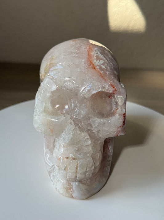 Large Flower Agate Skull 1.92 lbs