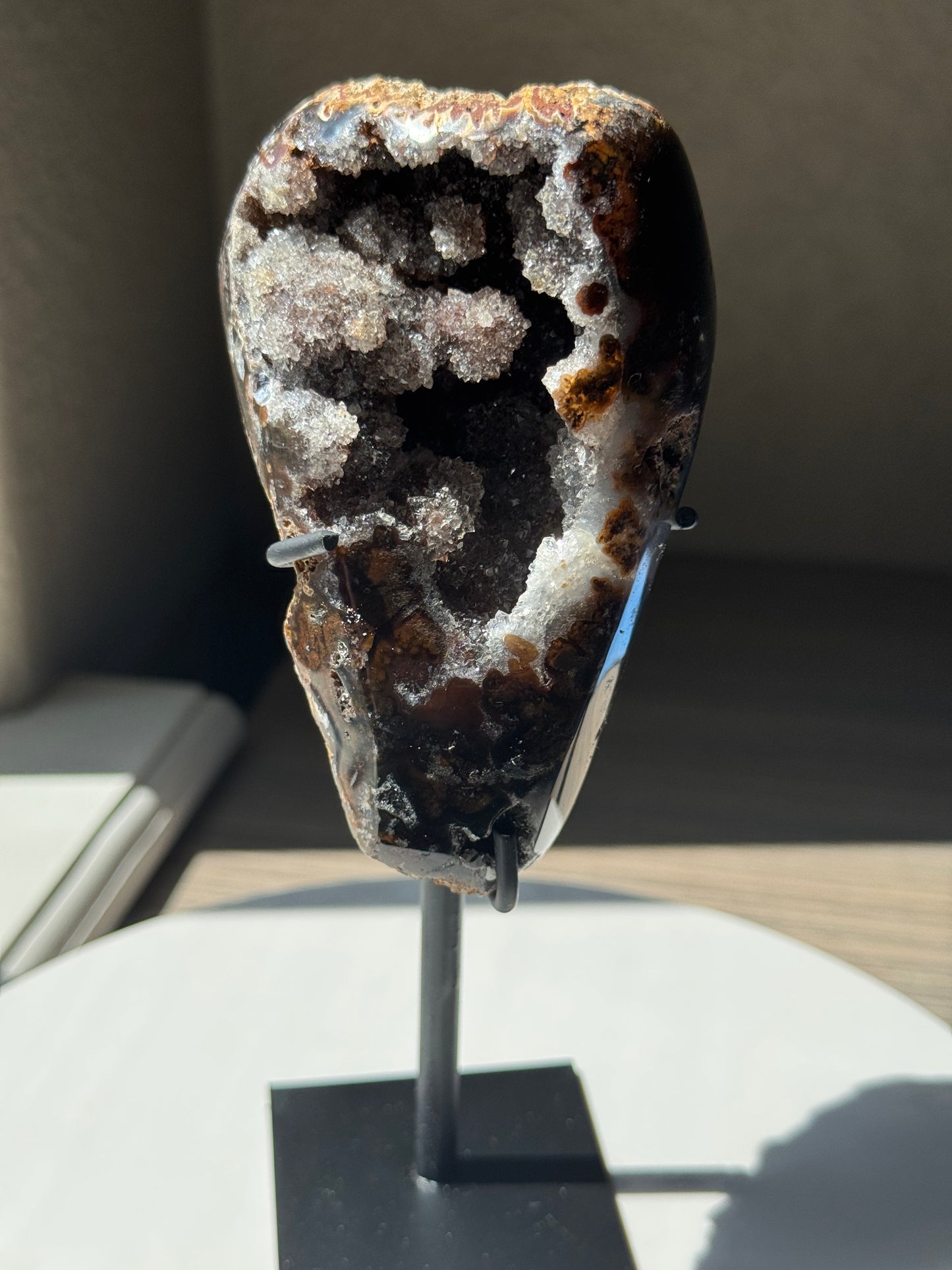 Druzy Brazilian Geode of Custom Stand