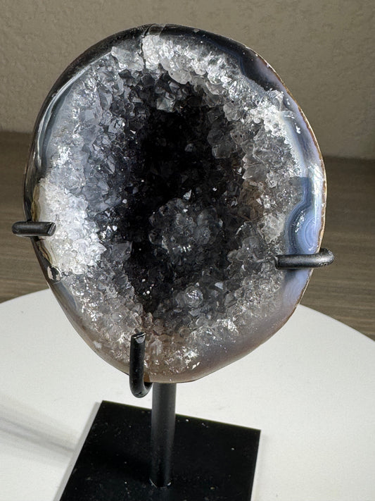 Druzy Brazilian Geode of Custom Stand