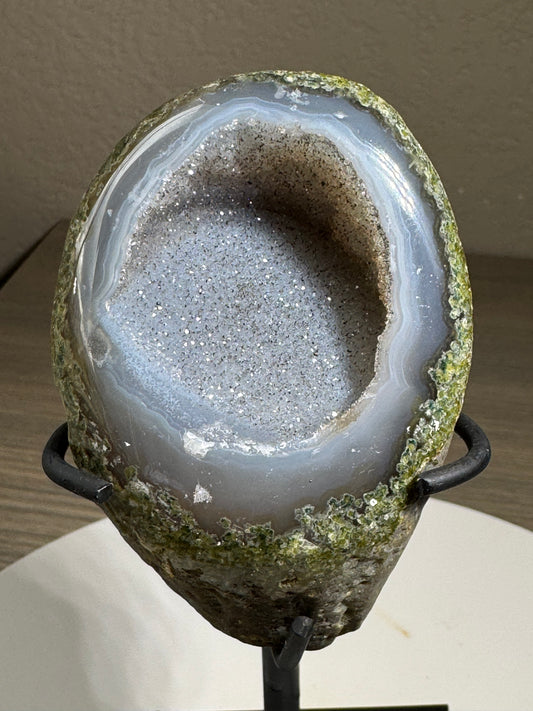 Druzy Brazilian Geode of Custom Stand