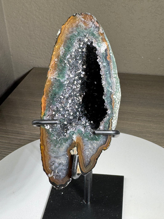 Druzy Brazilian Geode of Custom Stand
